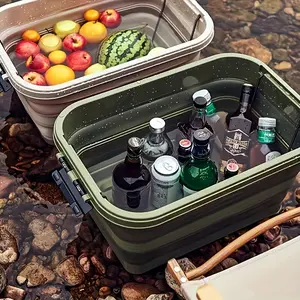 Outdoor Folding Storage Box Thickened Wooden Lid Outdoor Folding Box Storage Box Multi-functional Camping Car Storage Box, Box, Cabinet, Rack for Outdoor Storage