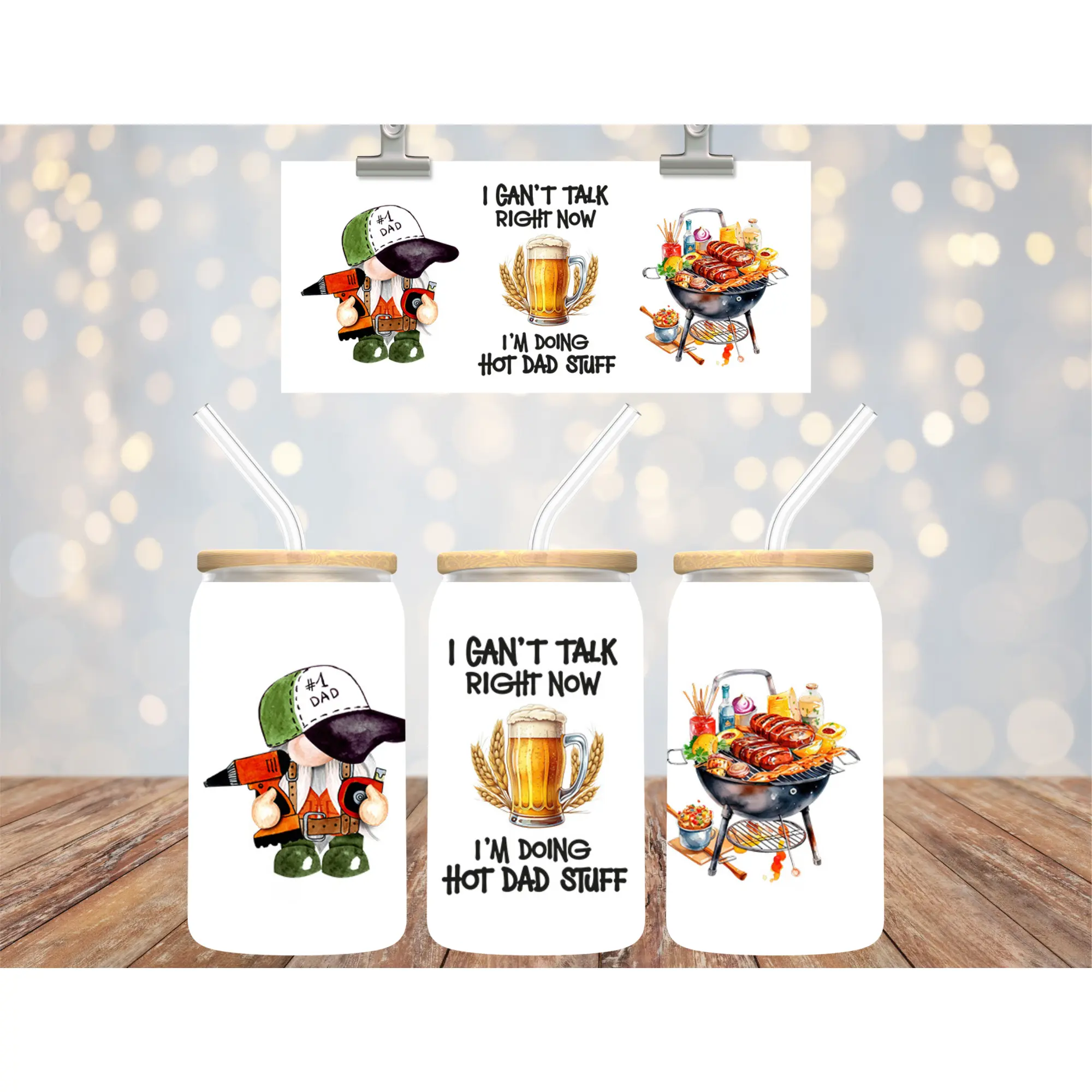 Uv Dtf Cup Wrap Hot Dad Stuff 617