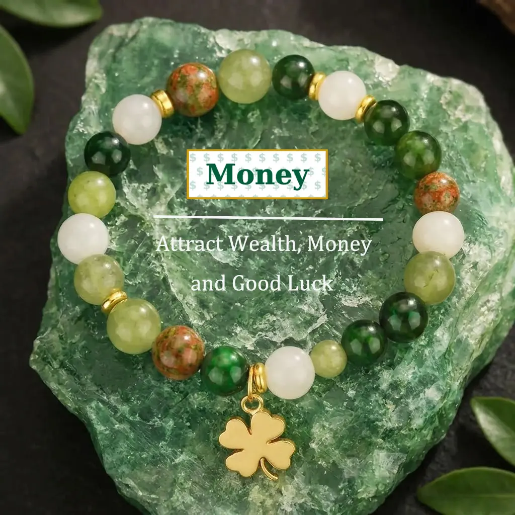 Lucky Money Attraction Bracelet aesthetic with Green Aventurine & Agate Beads, Attracts Wealth blue friendship Bracelet, Elegant Stretch Beaded Jewelry Gift for Women, encouragement gift fashion artificial Colorblock Beaded backtoschool