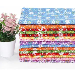 15 Pcs 20 x 20 Inch Cotton Floral Square Quilting Patchwork Flower Fat Quarter Colorful Printed Square Patchwork Fat Bundles for Cloths Accessories Supplies