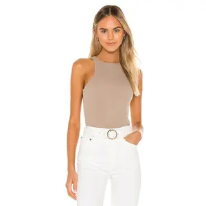 Lovers and Friends Reading Bodysuit in Taupe