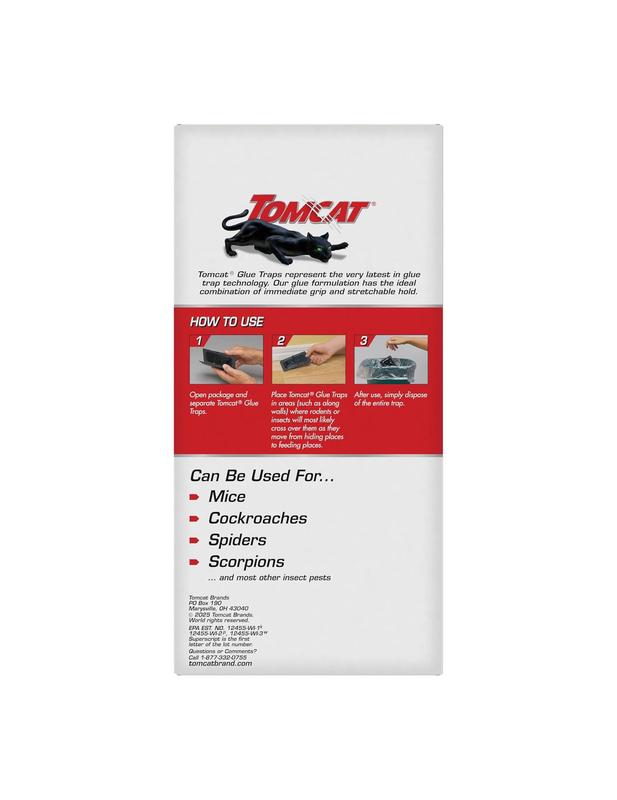 Tomcat Glue Traps Mouse Size with Eugenol for Enhanced Stickiness for Mice Cockroaches and Spiders 6 Traps US Made