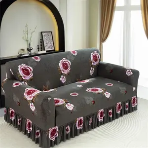 Rose Pattern Sofa Cover, 1 Count Sofa Slipcover, Dustproof Sofa Cover, Sofa Protector for Home Living Room, Home Decor