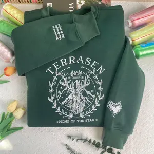 Embroidered Stag Sweatshirt - Terrasen 'Home of the Stag' Design (S-5XL)