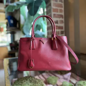 Pre-owned PRADA Leather Tote Bags Saffiano Lux Red 2 Way Tote Bag