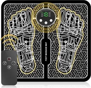 Electronic Nerve Stimulator, LCD Display Screen,Back & Legs Massager,EMS Foot Massager with Remote Control, USB Rechargeable, Compact Design for Muscle Relaxation,Electric Pulse Massager with 6 Modes 9 Intensity Levels,foot mat