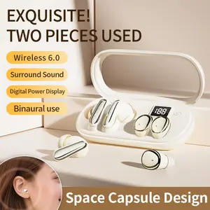 Two  of dual‑touch , sleep earplugs + sports earbuds combo, with LED display, long battery life, stereo sound quality, low latency, transparent charging case, for couples and gaming, perfect gift mini invisible headphone tikt 2 pairs deal noise blocking f