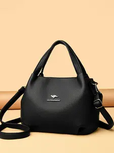 Women's PU Leather Handbag, Fashionable Simple Retro Solid Color Design, Versatile Bag for Daily Commuter Shopping and Work, Trendy Commuter Purse