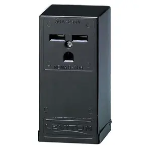 212 MAIN Leviton 6-30R 30A 250V Single Outlet, Black