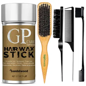 Hair Wax Stick Set, 4 Counts Long-lasting Fly Away Tamer Zero Crunch FlakesEdge Slick Pomade for Baby Hairs Natural Hold Gel Haircare Smooth