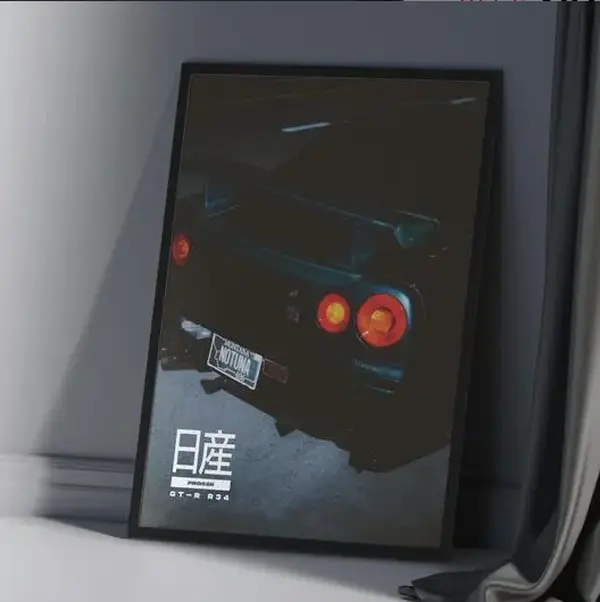 [Up to 65% Off], [Free Shipping], No Frame Nissan Skyline GT-R R34 Vehicle Poster - 16x24, 11x17 Sizes - Home Decor Gift for Wardrobe, Kid Room