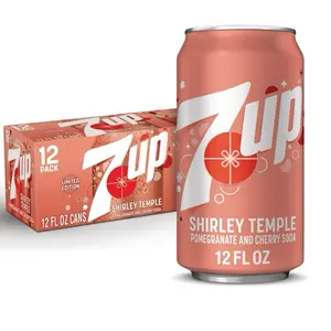 7up Shirley Temple 7up Soda Limited Edition Pomegranate and Cherry Soda 12 FL OZ Cans 12 Pack