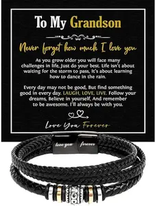 To My Grandson Bracelet from Grandparent, Bracelet Grad Gift for Grandson, Bracelet For Grandson From Grandma, Grandson Gifts, Bracelet for Grandson, Birthday Gift For Grandson Bracelet