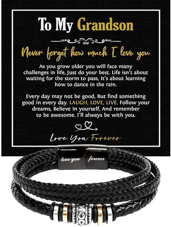 To My Grandson Bracelet from Grandparent, Bracelet Grad Gift for Grandson, Bracelet For Grandson From Grandma, Grandson Gifts, Bracelet for Grandson, Birthday Gift For Grandson Bracelet