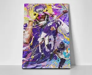 Justin Jefferson Poster - Minnesota Vikings Wall Art Decor - POSTER NO FRAME