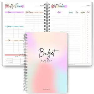 Budget Planner and Monthly Bill Organizer, Financial Budget Tracker, Savings, Debt, Income, Expense, A5 Spiral Bound Notebook