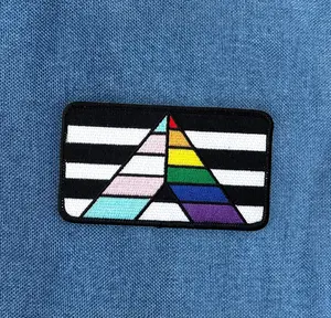 Rainbow Transgender Support Ally Pride Flag - 4 inch Wide Iron-on Patch