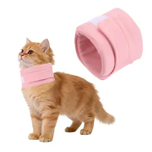 PETAXCELL Cat Neck Cone, Recovery Collar Breathable Adjustable Cone Collar Cat Neck Brace(Cotton, S 8.3-10.2inch, Pink) for Small Medium Dogs Puppies Kittens