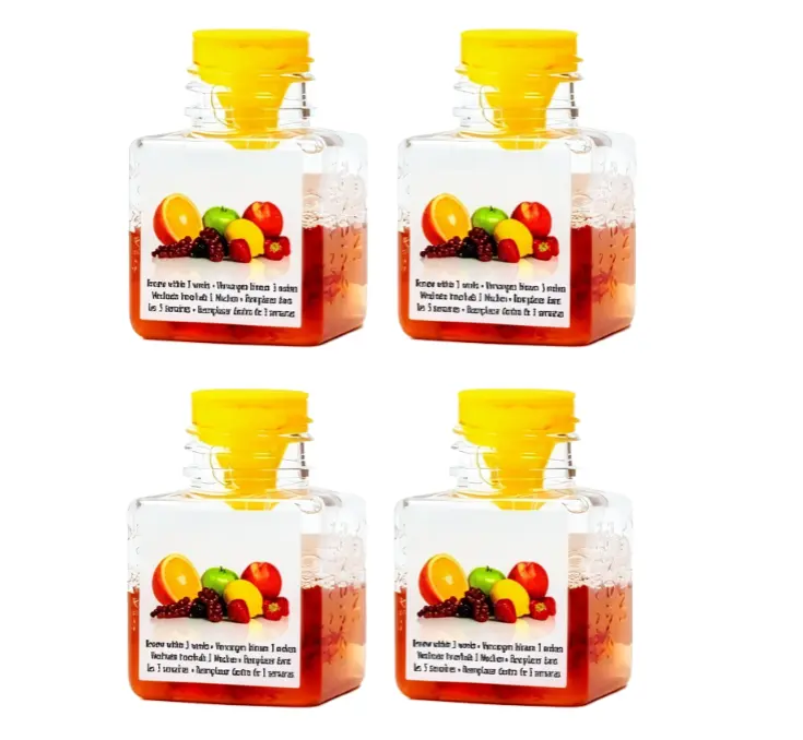4 Pack Fruit Fly Traps for Indoors, Highly Effective Fruit Fly Catcher for Indoor Use for Home & Kitchen, Up to 3 Weeks of Performance per Bottle, Kid & Pet Friendly