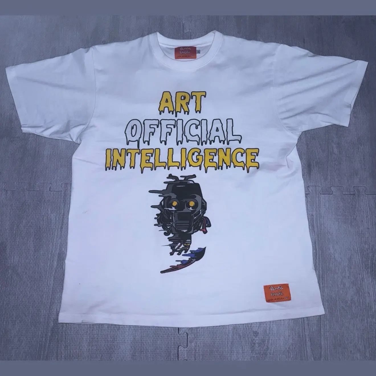 Blank Easel 3D Puff “Art Official Intelligence “  Tee (White)