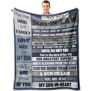 Son In Law Blanket, Son In Law Gifts From Mother In Law, Best Christmas/Birthday Gift Ideas For Son-In-Law