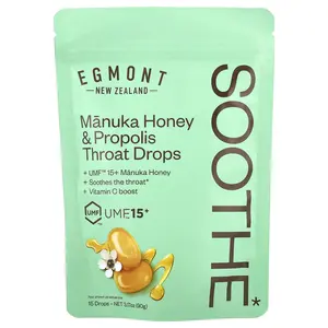 Egmont Honey Manuka Honey & Propolis Throat Drops, UMF™ 15+, 15 Drops, 3.17 oz (90 g)