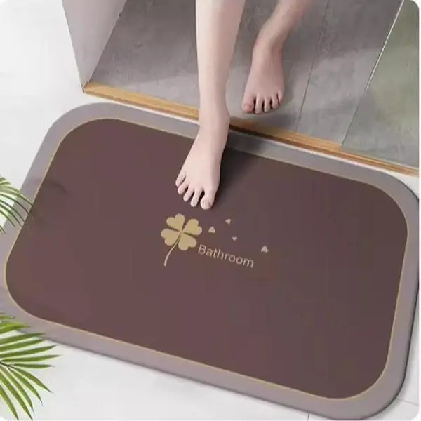 Classic Oval Diatomaceous Bath Mat - Water Absorbent, Quick-Drying, Non-Slip, Washable Bathroom Rug for Home Bathtub, Shower Use (Shaped Design), Bath Mats For Shower, Washable Bathroom Rugs