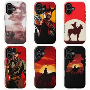 Reds Dead Redemptions Game Phone Case For iPhone 17 16 15 14 13 12 11 Pro Max Plus Samsung S25-S21 Plus ULTRA Hard Back with Soft TPU Frame Shockproof Protective Shell Gift Idea For Halloween Thanksgiving Christmas Dual-Layer Hard Shell