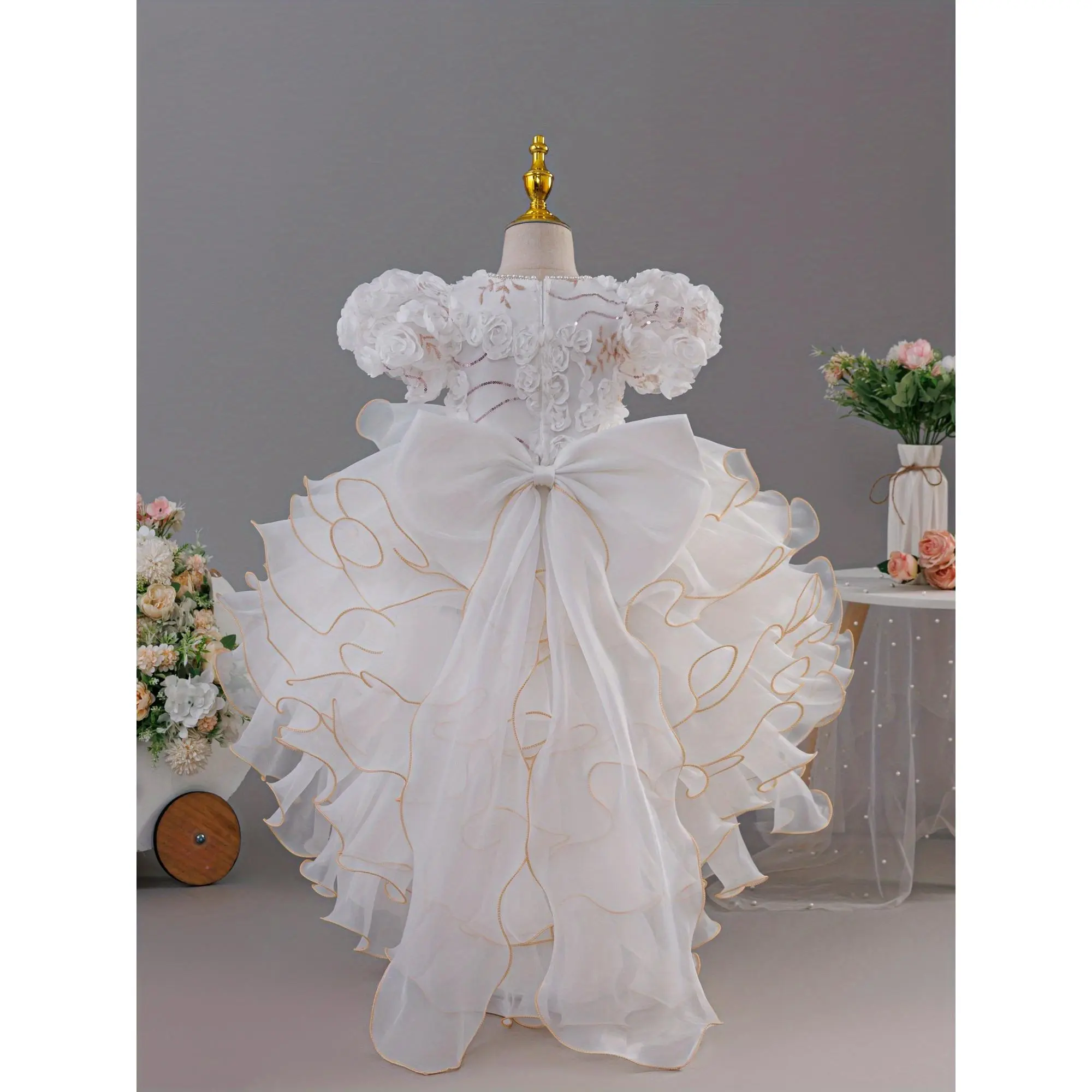 Girl's Princess Dress, Short Front Long Back Tulle Dress with Embroidered  3D , Short Dress for Girls' Birthday Parties, Weddings, Pageant,  Performances, Hosting, Social Events, and Festivals - TikTok Shop