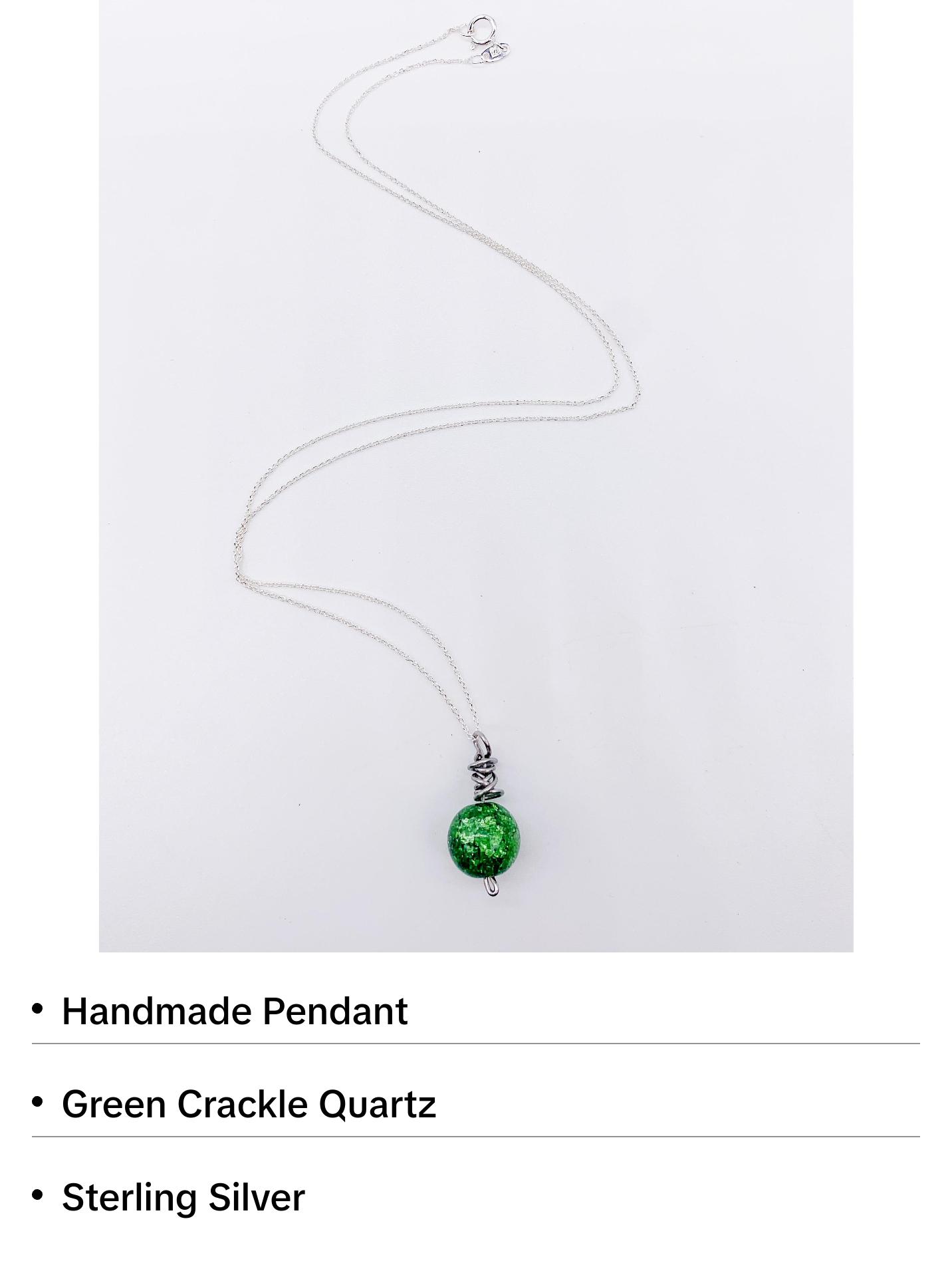 GREEN CRACKLE QUARTZ NECKLACE