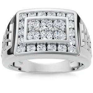 Men's 1Ct Diamond Nugget Ring 10k Gold Lab Grown