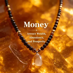 Natural Crystal Wealth Attraction Matching Jewelry Set, Manifestation Necklace & Bracelet Combo, Prosperity & Abundance Talisman, Waterproof Spiritual Luck Charm, Viral TikTok Trending Money Magnet Accessory, Perfect Gift for Manifesting Success