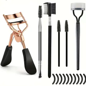 Eye Makeup Cosmetic Tool Set, 16pcs Including Eyelash Curler & Eyelash Comb Separator & Mascara Brush & Double-ended Eyebrow Brush & Eyelash Curler Replacement Pad