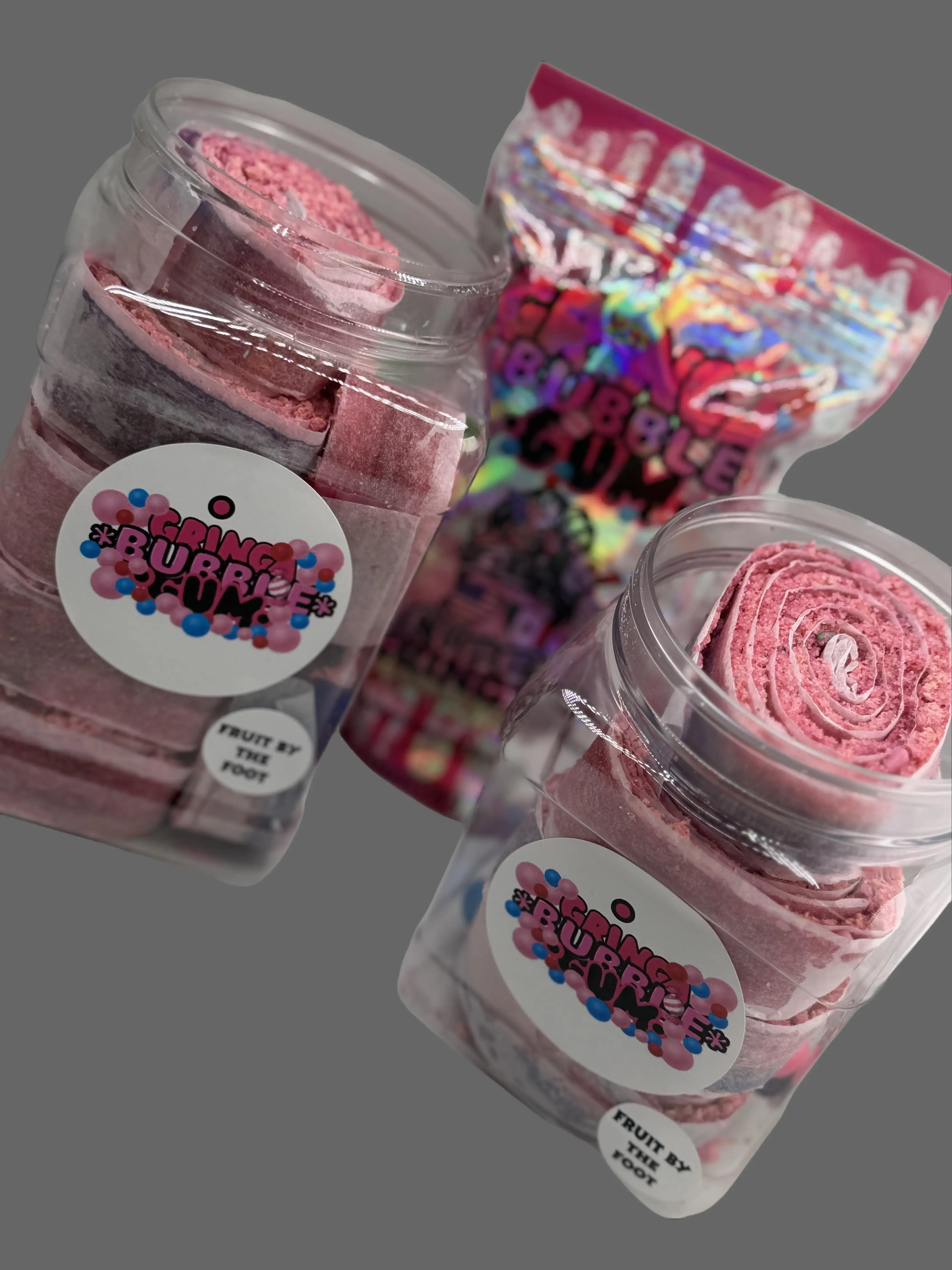 Bubblegum Fruit by the Foot Snack Candy - Cotton Bonbon Candy with Soft Texture and Classic Flavor