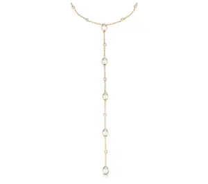 Ettika Pear & Round Station Lariat Necklace