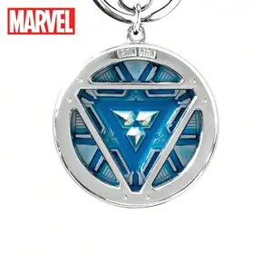 1pc Marvel Officially Licensed Iron Man Arc Reactor Colored Pewter Keyring fluorescent Metal Keychain for Family and Friends cute Anniversaries Valentine's Birthday Gifts