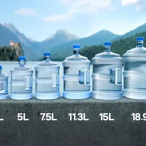 Water Gallons - Available in 5L 7.5L 11.3L 15L 18.9L Sizes as Shown in the Image
