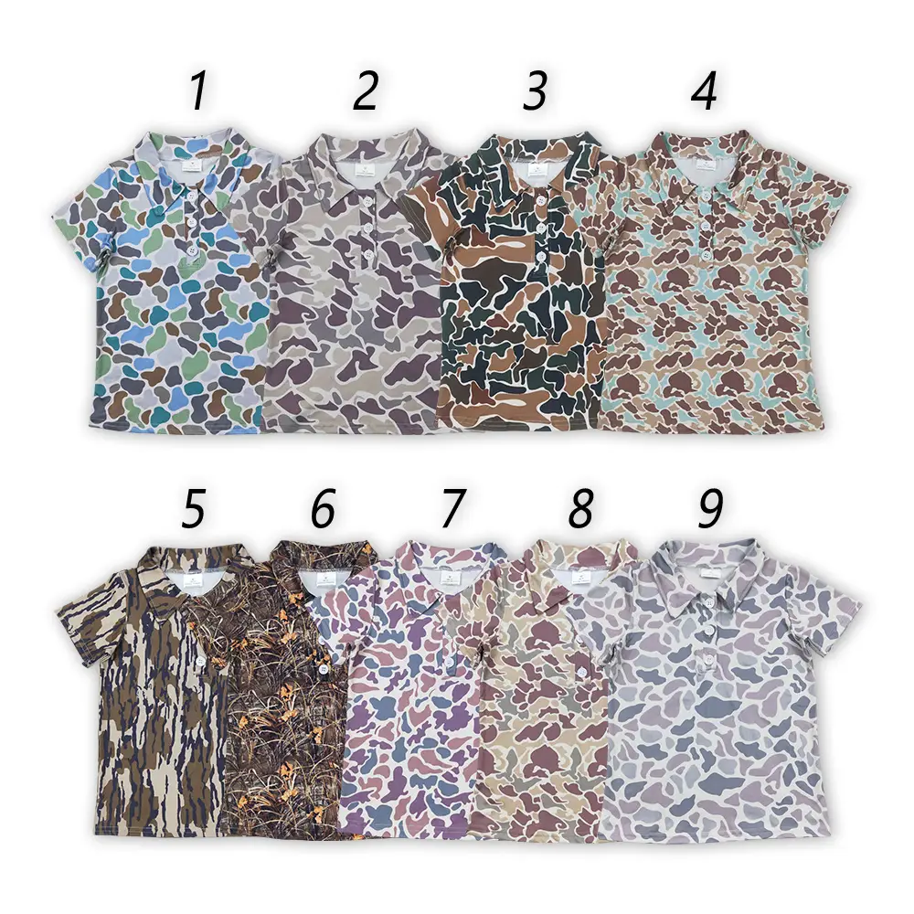 Summer Trend Stylish Camouflage Polo Shirt Toddlers Clthes