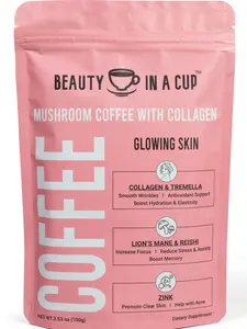 Beauty in a cup - Mushroom Coffee with Collagen, Tremella, Reishi, Lion's mane & Zinc