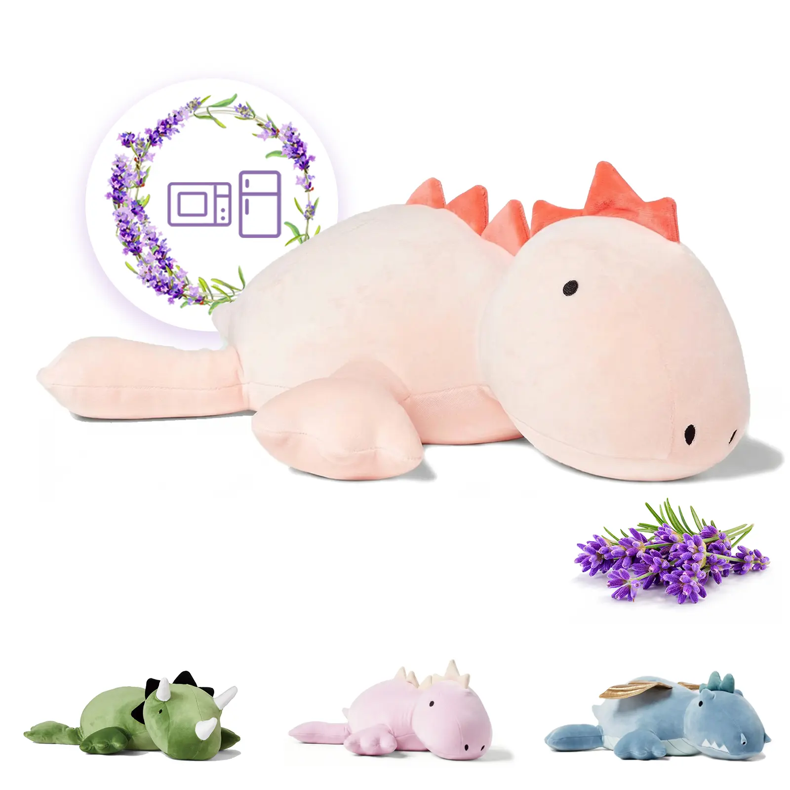 1.4 LB Weighted Stuffed Triceratops,Stegosaurus Animals Plush - 16 Inch Squished Long Dinosaur Jumbo Pillow - Kawaii Plushies Hugging Toy Gifts for Kids - Soft Green Dino Stuffed Animal Toy (Triceratops, Stegosaurus)