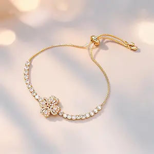 Fashion Rotating Heart Bracelet, Lucky Four-Leaf Clover Zircon Bracelet, Stainless Steel Bracelet, Women's Charm Jewelry for Daily Wear & Gift