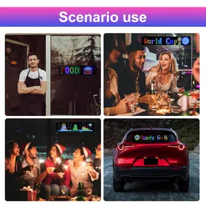 LED flexible display 20*64 "Eye of the Devil" single piece, modern technology style, Bluetooth connection, intelligent full-color advertising screen car sticker, high pixel and high brightness editable images and text, ultra-thin waterproof, no damage ins