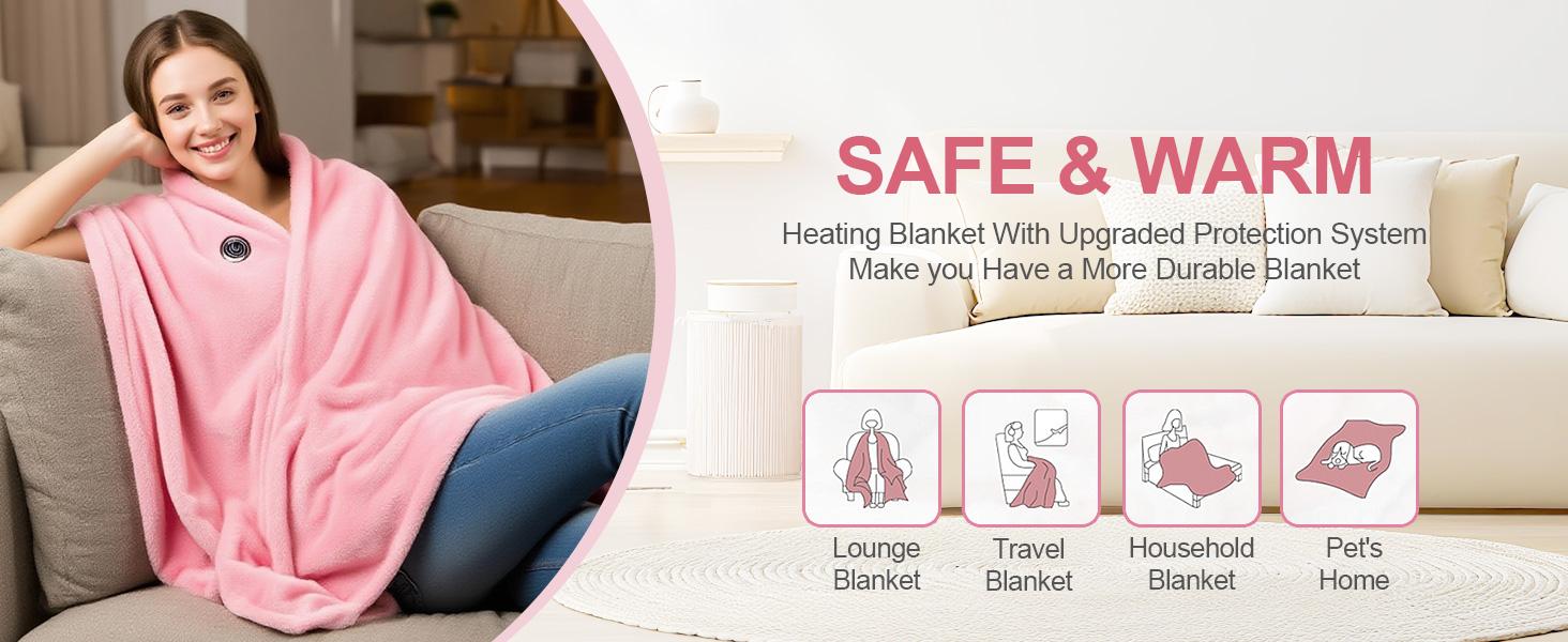 Portable USB Heated Blanket: Wearable Electric Poncho Shawl & 15s Fast Heating Wrap for Neck & Back (63"x33.5"), 3 Heat Levels, Machine Washable Soft Velvet for Office, Camping & Travel - Mother's Day & Birthday Gift Portable USB Heated Blanket: Wearable Electric Poncho Shawl & 15s Fast Heating Wrap for Neck & Back (63"x33.5"), 3 Heat Levels, Machine Washable Soft Velvet for Office, Camping & Travel - Mother's Day & Birthday Gift