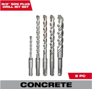 Milwaukee 48-20-7490 5PC SDS PLUS M/2 Kit (Open Box)