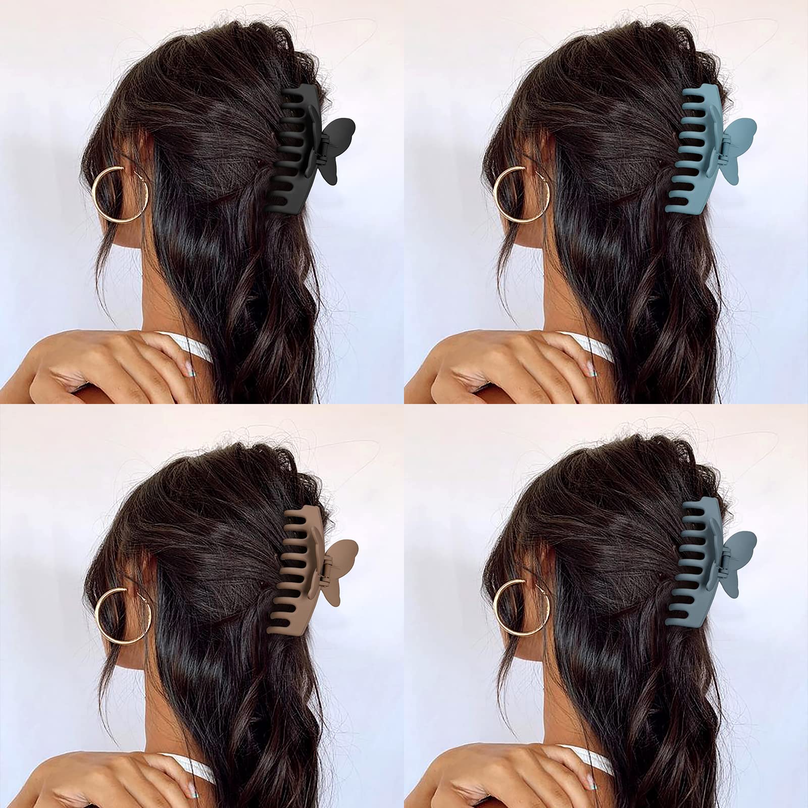 5-piece suit Large Claw Hair Clips for Thick Hair Big Banana Hair Clip for Women Nonslip Strong Hold Butterfly Hair Claw Clips