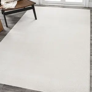 JONATHAN Y Haze Solid Low-Pile Indoor Cream Area Rug; for Living Room, Kitchen, Bedroom, Dining Room, Office