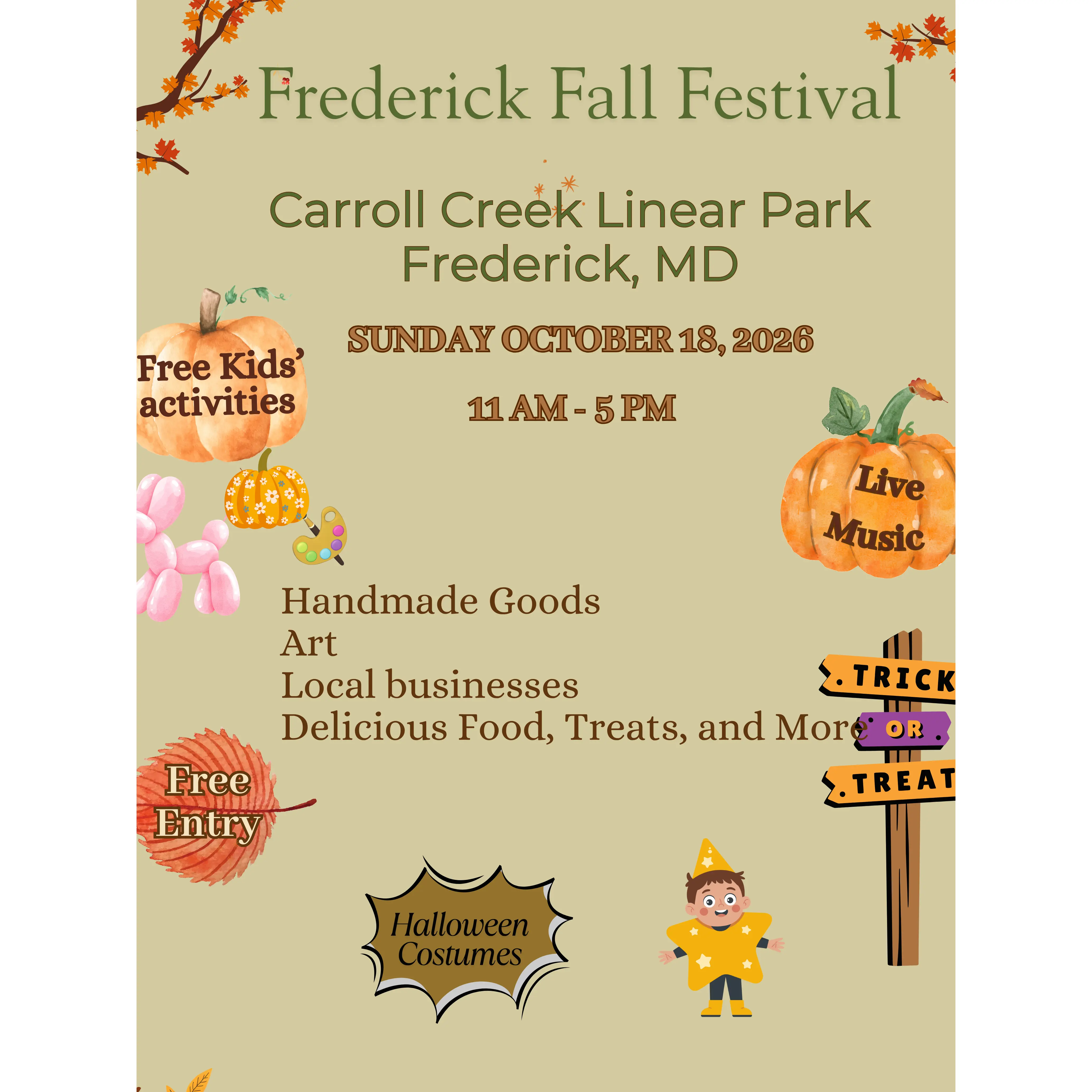 2026 Frederick Fall Festival vendor fee