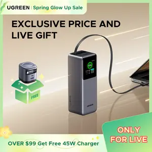 [LIVE ONLY]UGREEN Nexode Power Bank 20000mAh 165W with Built-in Retractable USB C Cable Laptop Travel Portable Charger, 100W Input, Fast Charging for MacBook Pro/Air/iPhone 17 16/iPad Pro/Galaxy S25 Ultra/Dell/HP and More,TIKTOKHOLIDAYHAUL