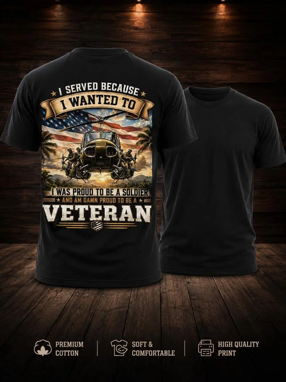 Veteran Pride Commemorative T-Shirt – Classic Black Military-Style Tee