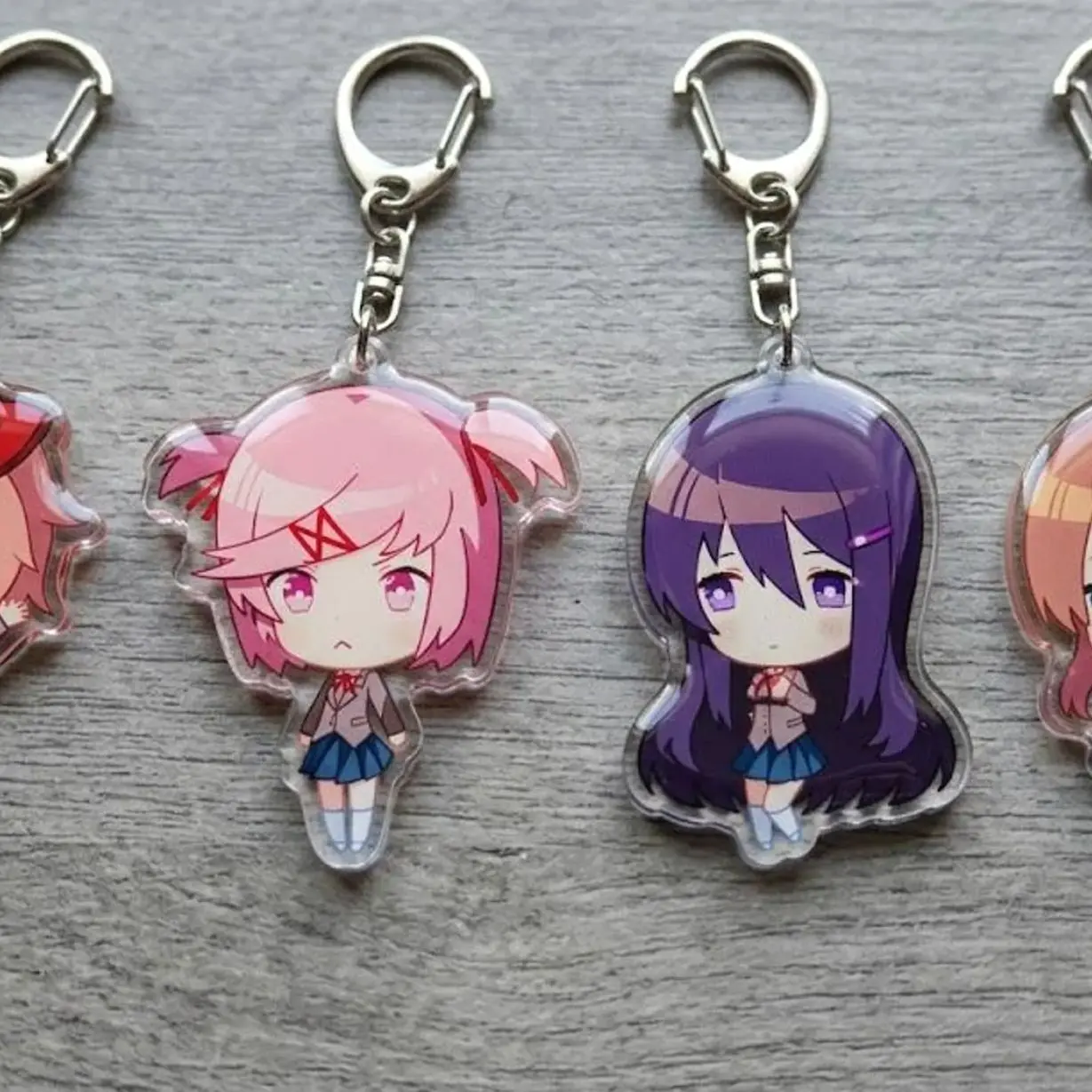 DDLC Acrylic Keychain , Monika Natsuki Yuri Sayori Bag Charm, Kawaii Game Accessory DDLC Acrylic Keychain , Monika Natsuki Yuri Sayori Bag Charm, Kawaii Game Accessory